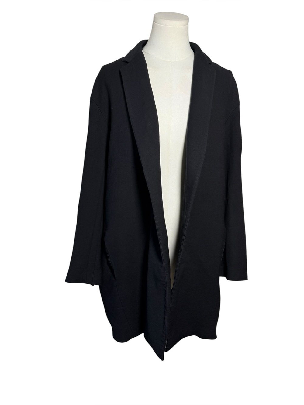 Vince Compact Blazer Coat Black Oversized Wool Blend Size Medium - Picture 3 of 10